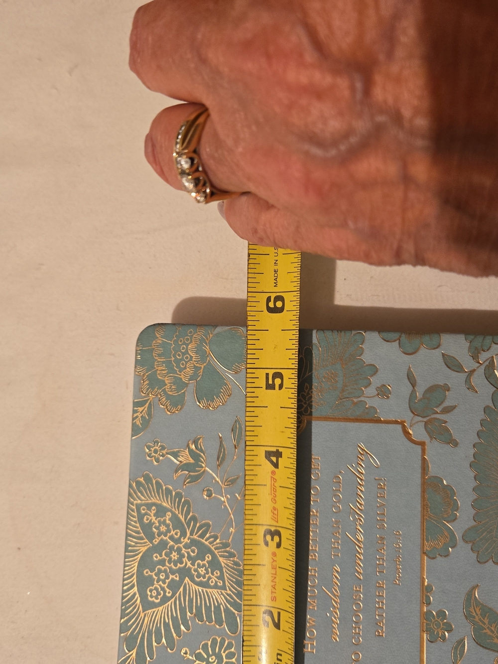 Blue Floral Gold-Accent Journal - Home Office Notebook - Picture 4 of 5